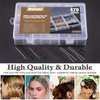 Wokape 420Pcs 2" Bobby Pins and 2.4" U Shaped Hair Pins with Black Rubber Bands Soft Elastic Bands Assortment Kit, Blonde Hair Pins for Buns Women Girls with Storage Box