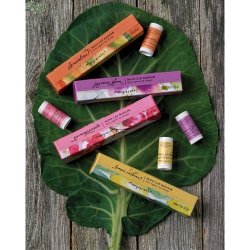 Mangiacotti Lip Balm Moisturizing Repair Sticks for Soft Lips Organic Beeswax Mini Balms, 3-Pack, Pomegranate