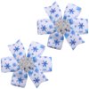 WRBAJIS Snowflake Bow Hair Clips Glitter Christmas Hair Barrettes Grosgrain Ribbon Hair Bows Hair Accessories for Women Girls Christmas Party Supplies 2Pcs White