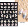 3D Embossed Spring Flower Nail Art Stickers Decals 4 Sheets 5D Self-Adhesive Pegatinas Uñas Pink Cherry Blossoms Floral Nail Supplies Nail Art Design Decoration Accessories