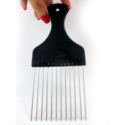Generic 4 Packs Afro Comb Metal Pick Braid Hairdressing Detangle Wig Hair Styling Tool Afro Comb Metal Pick Comb Afro Braid Pick Hairdressing Detangle Wig Braid Hair Styling Comb Styling Tool- Black