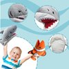 JUSTQUNSEEN Shark Hand Puppet Realistic Plush Puppet 13",Shark Puppets for Kids Ocean Animal Hand Puppet with Moveable Mouth,Soft Stuffed Shark Puppet Story Toys Shark Puppets Role Play Teaching Gift