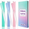 Glass Nail File 3 Pack for Natural Nails, Crystal Fingernail Files with Case Etched Nail Filer Professional Nail File Glass Lima de uñas, Unique Christmas Gifts Stocking Stuffers for Women Adults