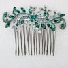 Faship Gorgeous Green Crystal Floral Hair Comb