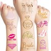 100 PCS Funny Bride Tribe Temporary Tattoos Sticker Birthday Decorations Rings Bridesmaid Bachelorette Themed Party Favors Supplies Bridal Shower Bride To Be Girls Woman Adult Gifts