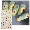 JMEOWIO 3D Embossed Flower Sunflower Nail Art Stickers Decals Self-Adhesive Pegatinas Uñas 5D Floral Daisy Nail Supplies Nail Art Design Spring Summer Decoration Accessories 4 Sheets