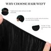 DOORES Sew in Hair Extensions 18 Inch 100g Jet Black Human Hair Extensions Sew in Full Head Set Remy Hair Extensions Weft, Weave Hair Extensions for Women