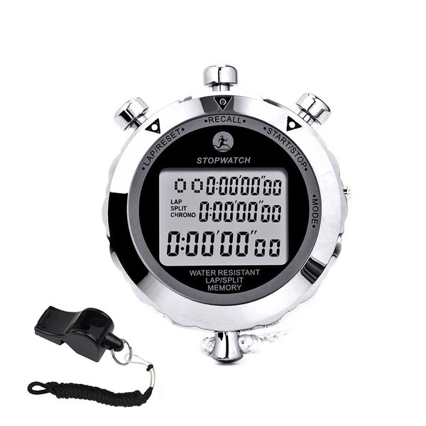 Rolilink Stopwatch,Metal Stop Watch for Sports Waterproof Stopwatches Timer for Sports and Competitions (10 Lap)