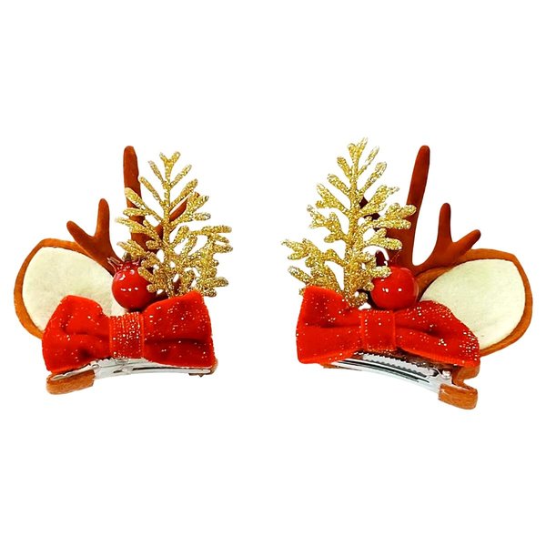 SHANRUN Christmas Antlers Hair Clips Headbands for Women Xmas Cute Reindeer Hairpins Barrettes Head Bands Headdress for Adult Girls Party Decorations Christmas Festival Fashion Supplies,Brown