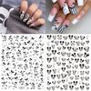Cute Cartoon Nail Art Stickers 3D Self Adhesive Acrylic Nail Art Supplies Luxury Designer Nail Stickers Black White Panda Kawaii Design Cute Nail Decals for Women Girls DIY Manicure Tips 4 Sheets