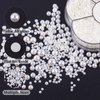 Face Gems- White Rhinestones, 5606PCS Nail Art Flat Back Half Round Pearl Crafts, and DIY Projects - Perfect for Home DIY Nails Body Face Craft and Salon Use. (Off-White)…