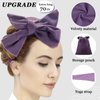 ZILAMPU No Heat Curling Rod Headband, Non Heat Overnight Hair Curler Headband, 70" Long Velour Lazy Hair Curls Roller Wrap for Women Girls Long Hair, Hair Curlers to Sleep In -Purple