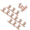12 pieces C Curve Nail Extension Clips Nail Pinching Clips, Chip Clips Bag Clips Food Clips, Plastic Bulldog Clips Multi-function Nail Art Accessories for Shops, Office and Home Kitchen(Rose Gold)
