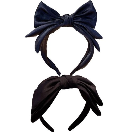 Kopida Black Satin Big Bowknot Headband Bow Headband Women's French Retro Simple Versatile Ribbon Hair Hoop Face Wash Hair Band Hair Accessories