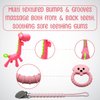 Baby Teething Toy Set - Includes Pink Pacifier Clip, Giraffe Teether & Bear Teether - Silicone Chew Toys for Infants Newborns - BPA Free Freezer Safe