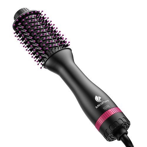 Hair Dryer Brush Blow Dryer Brush in One, MiroPure 4 in 1 Hair Dryer and Styler Volumizer with 4 Speed Temp Settings, Hot Air Brush with Oval Barrel for All Hair Style and Fast Drying, Rose Red