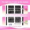 90Pcs 8-18mm Available Grafted Thickness 0.07mm Wide Stem Individual False Eyelashes Dramatic Look Cluster Volume Eye Lashes Extensions (16mm)