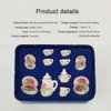 15 Pack Miniature Ceramic Doll Tea Set Dollhouse Tea Cup Set Decoration Accessories for Scale 1:12 Dollhouse Craft (Confederate rose)