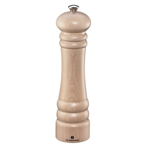 Zassenhaus M020052 Berlin Wood, Refillable Manual Grinder, 9.4 Inches, 9.4-Inch, Natural Salt Mill