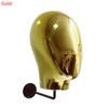 Wall Mounted Mannequin Head Wig Making Head Metal Head Wig Hat Glasses Display Hat Holder Rack Storage Wigs Show Display Stand (Gold)