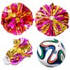 Hlonon 4 Pack Cheerleader Pom Poms Sports Dance Cheer Plastic Pom Poms Cheerleading for Sports Team Spirit Cheering(Blue White,50g)