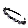 appuivbt Sweet Hairpin Rhinestones Bangs Double Layer Headband with Clips Twist Plait Hair Hoop Braided Headbands