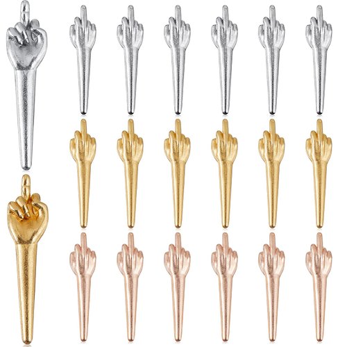 Jexine 18 Pcs Metal Cribbage Pegs Cribbage Board Pegs Fit 1/8 Holes Funny Finger Gesture Cribbage Pegs 3 Colors Unique Cribbage Pegs Toy for Game Accessories Cribbage Traditional Board Game (Middle)
