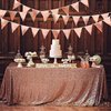 Rose Gold Party Decorations Metallic Fabric Triangle Pennant Banner Blush Pink Flag Bunting Garland for Wedding Birthday Anniversary Bridal Shower Engagement Graduation Hen Party Decorations Supplies