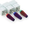 ERUIKA 3pcs 5 in 1 Nail Drill bits,3/32" Shank Tungsten Carbide Drill Bits, Fast Removing Acrylic Nail Hard Carbide Tungsten Two Way Use for Left and Right Handed E-file Bits (Purple(C,M,F))