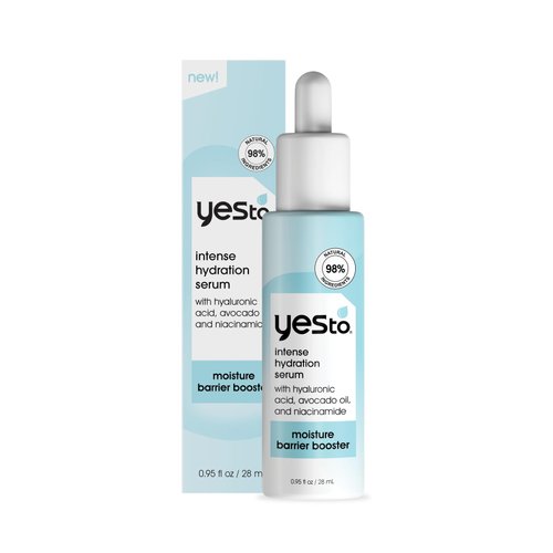 Yes To Intense Hydration Serum, Locks In Moisture and Helps Support Skin's Barrier Against Environmental Damage, Hyaluronic Acid, Avocado Oil and Vitamin B, Natural, Vegan & Cruelty Free, 0.95 Fl Oz