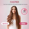 Wooroo Hair Straightener Brush, Ionic Hair Straightening Brush Flat Iron for Women, Anti-Scald and Anti-Frizz Ceramic Straightening Comb Fast Heating for Professional Salon at Home (Pink)