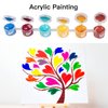 Aosemili Acrylic Paint Set for Kids - 4 Pre-Stenciled Painting Canvas Panels 8 x 8 inches with 12 Paints 2 Brushes for Girls Boys and Beginners