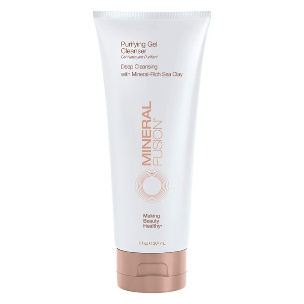 Mineral Fusion Purifying Gel Facial Cleanser, Nourishing Vegan Face Wash with Mineral-Rich Sea Clay & Calming Botanicals, Normal to Oily Skin Care, 7 Fl Oz