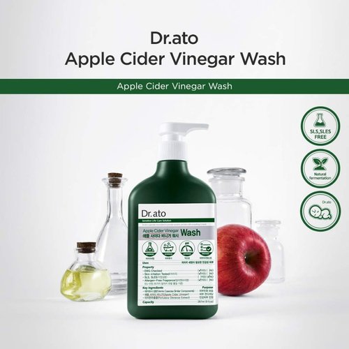 Dr.ato Apple Cider Vinegar Body Wash for Sensitive Skin, Hypoallergenic, Paraben-Free, Allergen-Free, Skin Irritation Tested, Safe Ingredients (10.5 Fl Oz)