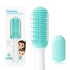 Frida Baby Thick or Curly Hair Detangler Brush for Kids, Toddler Hairbrush Detangles Knots Without Tears or Breakage, Comb Teeth and Bristle Design, White/Blue ,1 Count