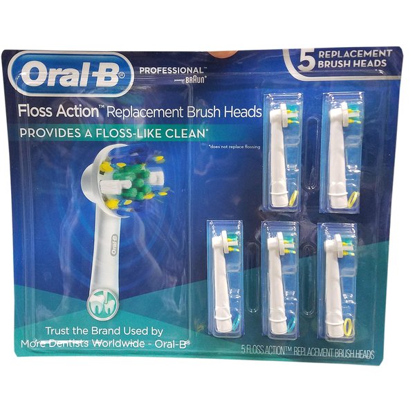 Oral B Floss Action Replacement Brush Heads, 5 Count