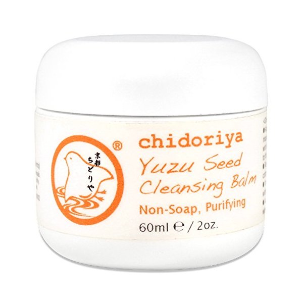 Chidoriya Yuzu Seed Cleansing Balm, Non Soap Purifying Cleanser and Makeup Remover with Moisturizing Olive Jojoba Grapeseed Oils Beeswax and All Natural Aromatic Ingredients, 2.02 Ounce Jar