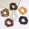 6 Pcs Hair Scrunchies for Women Solid Color Hair Ties Bands Satin Elasticity Hair Scrunchies for Women's Thick Curly Hair Ponytail Holder Silk Satin Scrunchy Hair Accessories Trendy Stuff