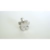 Small mini flower silver metal hair claw clip (Clip quantity: 2 clips)