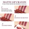 3 Colors Matt Nude Lipstick Lipliner Lip Crayons Pack Set,Velvet Moisture Smooth Matte Lipstick Pencils,Waterproof&Waterlasting,10#11#12#