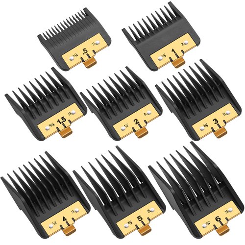 VALLNEI 8PACK Premium Metal Clipper Guards Compatible with BaByliss Barberology FX825, FX870, FX880, and FX673 Clippers,Trimmer Replacement Guards for Babyliss Clippers,Black