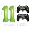 Video Game Party Balloons for Boys 11th Birthday Decorations- 2 Packs Game Controller Mylar Balloons with Green Number Balloons 11
