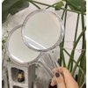 Stianiiie Makeup Hand Mirror, Double-Sided Handheld Mirror 1X/3X Magnifying Mirror with Handle, Wall Mounted Mirror, (Crystal Clear) 4.8" X 8.3"