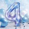 Lunmon 40 Inch Blue Snowflake Balloon Number 3 Snowflake Balloon Snowflake Birthday Balloons Decorations for Girls Birthday Snowflake Themed Party Supplies Winter Party Decorations(Number 4)