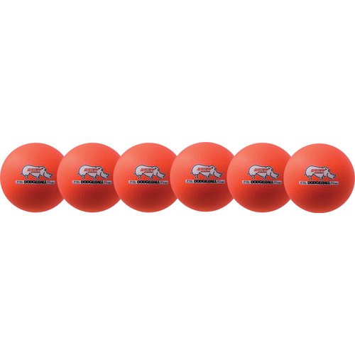 Champion Sports Rhino Skin Dodgeball (Set of 6, Neon Orange, 6")