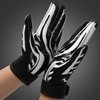 RSPGO Kids Football Gloves Youth Enhanced Grip Silicone Wide Receiver Gloves,Sporty Black M/L