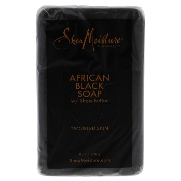 Shea Moisture African Black Soap Bar Acne Prone & Troubled Skin, 8 Ounce