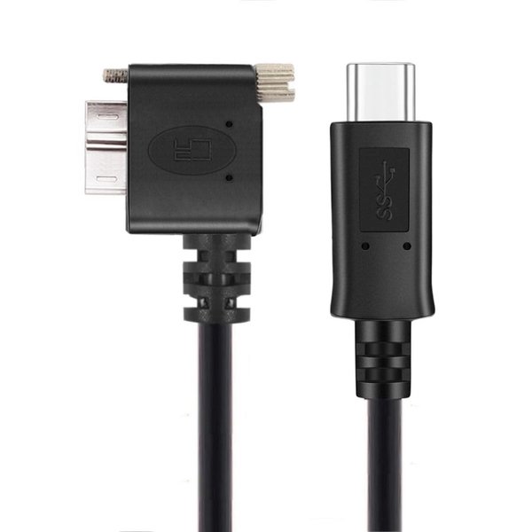 chenyang USB C to Micro USB 3.0 Data Cable 90 Degree Right Angled with Screw Mount 5Gbps