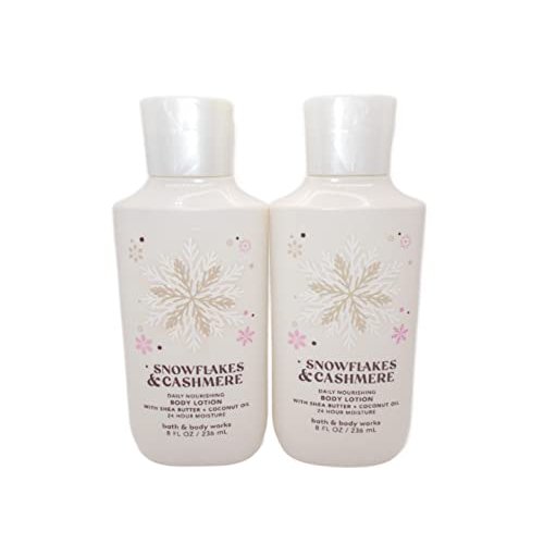Bath and Body Works Snowflakes & Cashmere Super Smooth Body Lotion Sets Gift For Women 8 Oz -2 Pack (Snowflakes & Cashmere)
