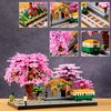 TEXXXIAN Cherry Blossom Micro Building Blocks Set, Japanese Creative Mini Bricks Model Flower Train Station Architecture for Adults and Kid Age of 14+ 3668PCS
